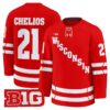 Chris Chelios Jersey 21 Wisconsin Badgers 2025 26 Premium Stitched Red 6750c07f 56ab 4b47 9640 3b71233334cd