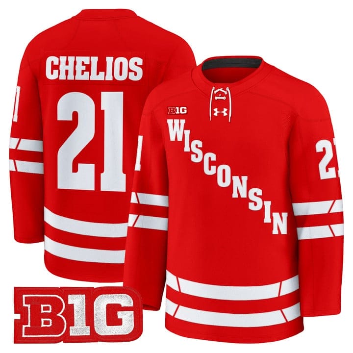 Chris Chelios Jersey #21 Wisconsin Badgers 2025-26 Premium Stitched