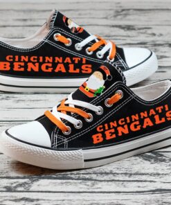 Cincinnati Bengals Limited Print NFL Students Low Top Canvas Shoes Sport Sneakers