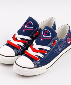 Cleveland Indians Limited Print MLB Students Low Top Canvas Shoes Sport Sneakers
