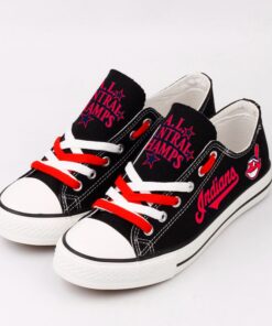 Cleveland Indians Limited Print Low Top Canvas Shoes Sport Sneakers For Men Women Fans