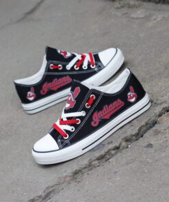 Cleveland Indians Limited Print MLB Students Low Top Canvas Shoes Sport Sneakers 4