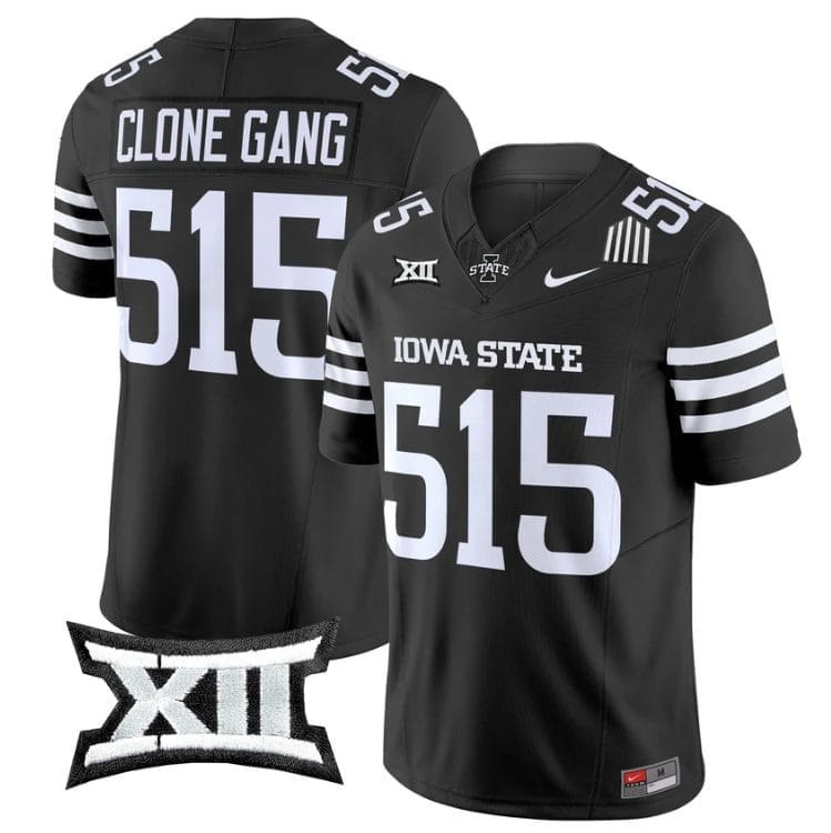 Clone Gang Jersey #515 Iowa State Cyclones 2025 Limited Stitched Black 1 Clone Gang Jersey #515 Iowa State Cyclones 2025 Limited Stitched Black