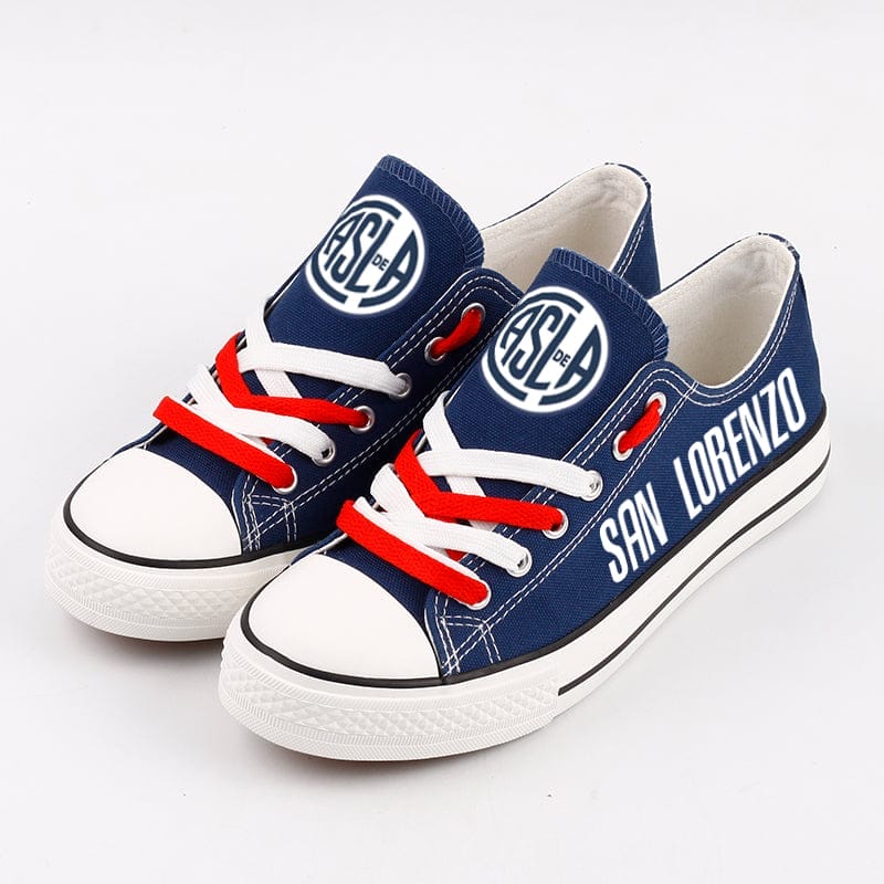 Club Atlético San Lorenzo de Almagro Low Top Canvas Sport Sneakers Shoes For Men Women Fans 2 Club Atlético San Lorenzo de Almagro Low Top Canvas Sport Sneakers Shoes For Men Women Fans - Image 2