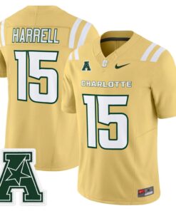 Conner Harrell Jersey #15 Charlotte 49ers 2025 Vapor Limited Stitched 7 Conner Harrell Jersey 15 Charlotte 49ers 2025 Vapor Limited Stitched Gold