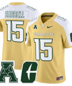 Alternative view of Conner Harrell Jersey #15 Charlotte 49ers 2025 Vapor Limited Stitched