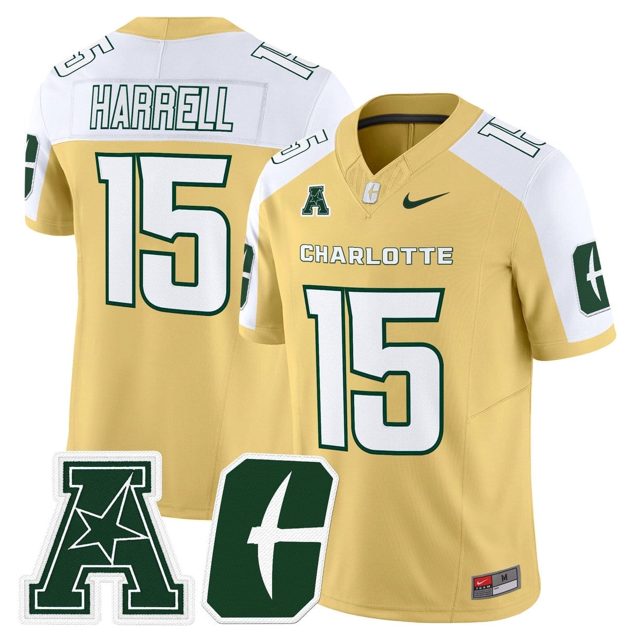 Conner Harrell Jersey #15 Charlotte 49ers 2025 Vapor Limited Stitched 2 Conner Harrell Jersey #15 Charlotte 49ers 2025 Vapor Limited Stitched - Image 2