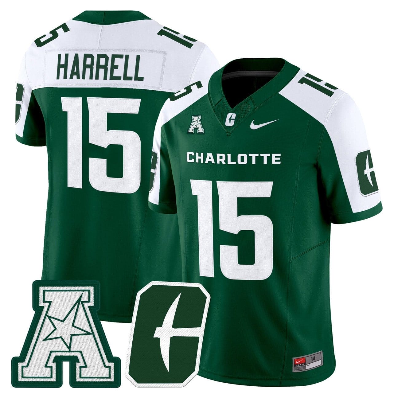 Conner Harrell Jersey #15 Charlotte 49ers 2025 Vapor Limited Stitched 4 Conner Harrell Jersey #15 Charlotte 49ers 2025 Vapor Limited Stitched - Image 4