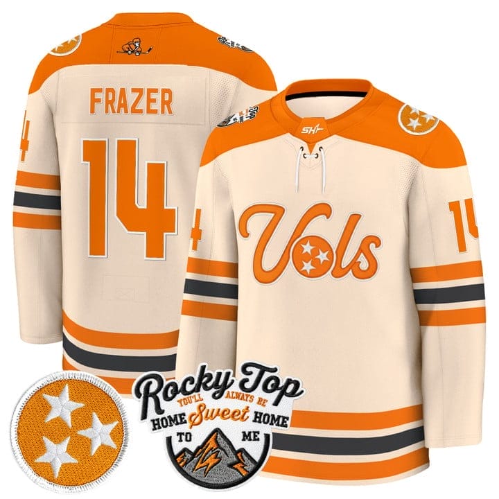 Connor Frazer Jersey #14 Tennessee Volunteers 2025-26 Hockey Premium Stitched - Image 4
