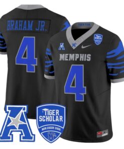 Cortez Braham Jr Jersey #4 Memphis Tigers 2025 Vapor Limited Stitched Black