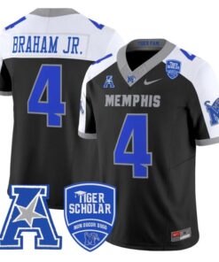 Cortez Braham Jr Jersey #4 Memphis Tigers 2025 Vapor Limited Stitched Black Alternate