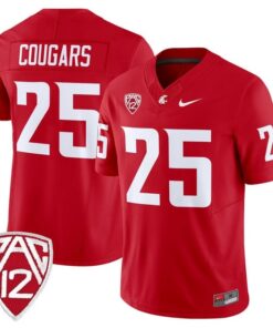 Cougars Jersey 25 Washington State Cougars 2025 Vapor Stitched Crimson