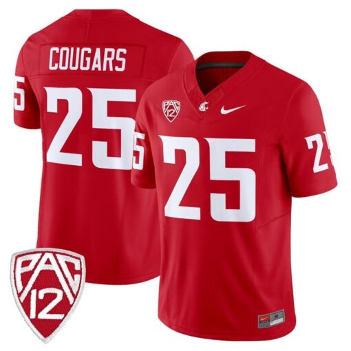 Cougars Jersey #25 Washington State Cougars 2025 Vapor Limited Stitched - Image 4
