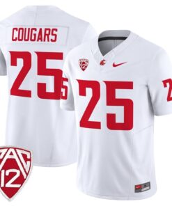 Cougars Jersey 25 Washington State Cougars 2025 Vapor Stitched White