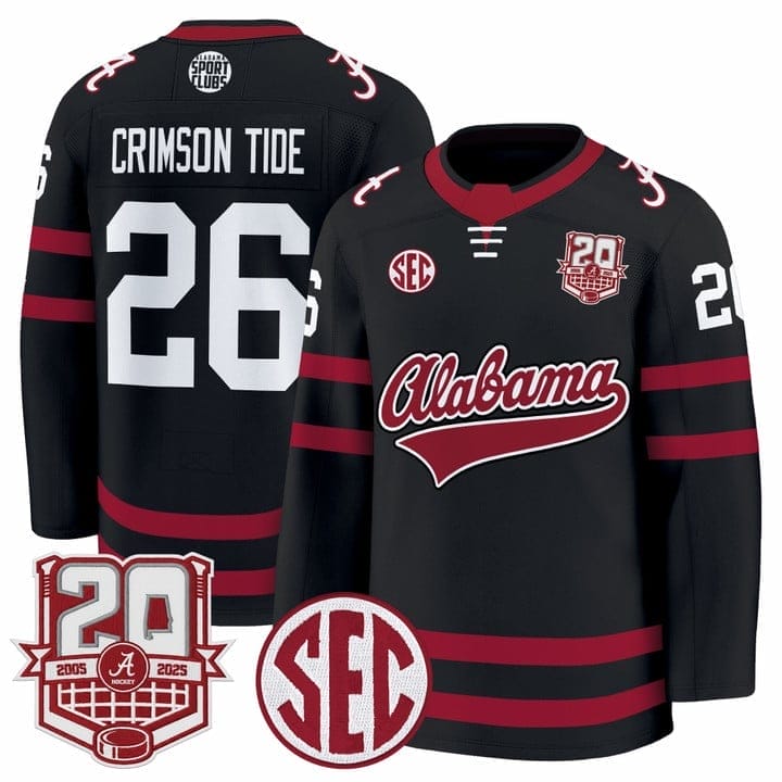 Crimson Tide Jersey #26 Alabama Crimson Tide 2025-26 Premium 20th Anniversary Patch Stitched 1 Crimson Tide Jersey #26 Alabama Crimson Tide 2025-26 Premium 20th Anniversary Patch Stitched