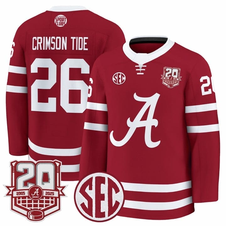 Crimson Tide Jersey #26 Alabama Crimson Tide 2025-26 Premium 20th Anniversary Patch Stitched 2 Crimson Tide Jersey #26 Alabama Crimson Tide 2025-26 Premium 20th Anniversary Patch Stitched - Image 2