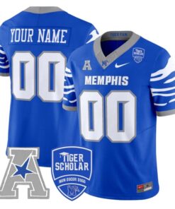 Custom Memphis Tigers Jersey Name, Number 2025 Vapor Limited Stitched Royal
