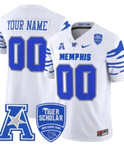 Custom Memphis Tigers Jersey Name, Number 2025 Vapor Limited Stitched White