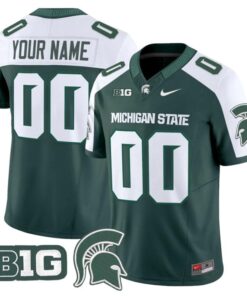 Custom Michigan State Spartans Jersey 2025 Vapor Limited Stitched Green Alter