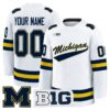 Custom Michigan Wolverines Jersey Name, Number 2025-26 Premium Stitched White 4 CustomMichiganWolverinesJerseyName Number2025 26PremiumStitchedWhite