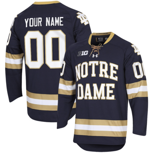 Custom Notre Dame Fighting Irish Jersey Name and Number All Stitched Navy