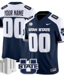 Custom Utah State Aggies Jersey Name, Number 2025 Vapor Limited Stitched Navy Alter