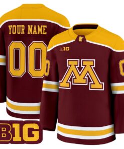 Alternative view of Custom Minnesota Golden Gophers Jersey Name, Number 2025-26 Premium Stitched