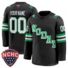 Custom North Dakota Fighting Hawks Jersey 2025 26 Premium Stitched Black