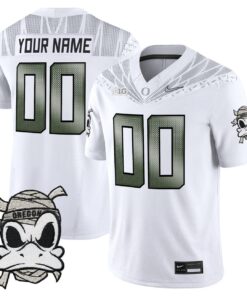 Alternative view of Custom Oregon Ducks 2025 Jersey Mummy Duck Vapor Limited Stitched