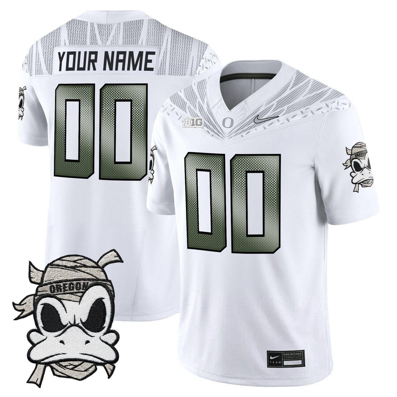 Custom Oregon Ducks 2025 Jersey Mummy Duck Vapor Limited Stitched - Image 2