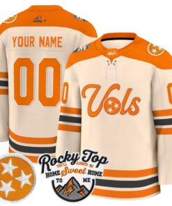 Custom Tennessee Volunteers Jersey Name, Number 2025-26 Premium Stitched 8 Custom Tennessee Volunteers Jersey Name Number 2025 26 Premium Stitched Cream