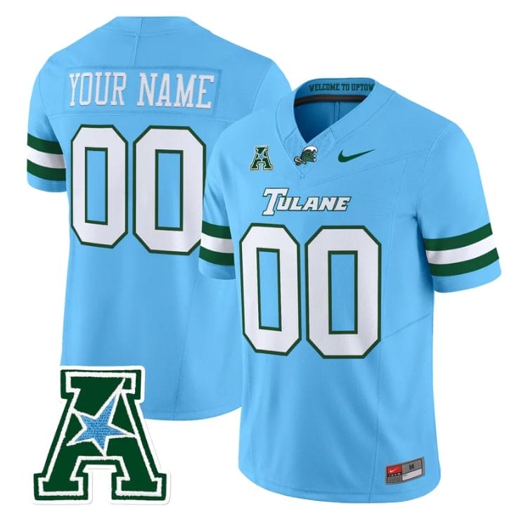 Custom Tulane Green Wave Jersey Name, Number 2025 Vapor Limited Stitched - Image 2