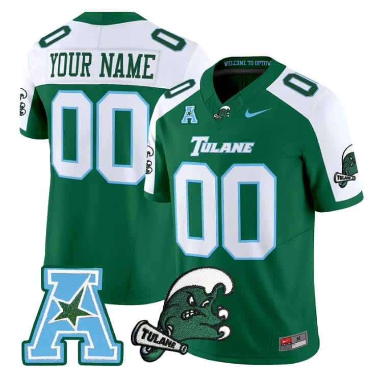 Custom Tulane Green Wave Jersey Name, Number 2025 Vapor Limited Stitched - Image 3