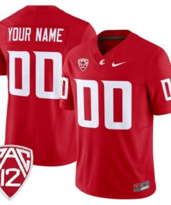 Custom Washington State Cougars Jersey Name Number 2025 Stitched Crimson