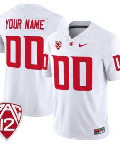 Custom Washington State Cougars Jersey Name Number 2025 Stitched White