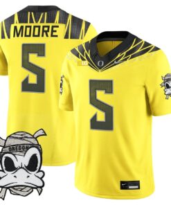 Dante Moore Jersey #5 Oregon Ducks 2025 Mummy Duck Vapor Limited Stitched 8 Dante Moore Jersey 5 Oregon Ducks 2025 Mummy Duck Vapor Stitched Yellow
