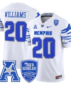 DeAngelo Williams Jersey #20 Memphis Tigers 2025 Vapor Limited Stitched White