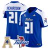 DominicRichardsonJersey 21TulsaGoldenHurricane2025StitchedRoyalAlter
