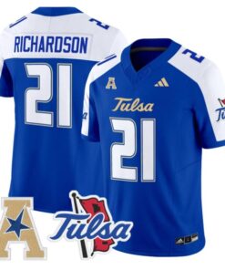 Dominic Richardson Jersey #21 Tulsa Golden Hurricane 2025 Stitched Royal Alter