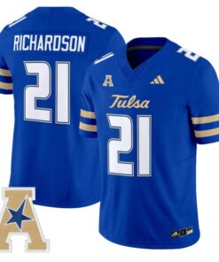 Dominic Richardson Jersey #21 Tulsa Golden Hurricane 2025 Vapor Stitched Royal