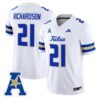 DominicRichardsonJersey 21TulsaGoldenHurricane2025VaporStitchedWhite
