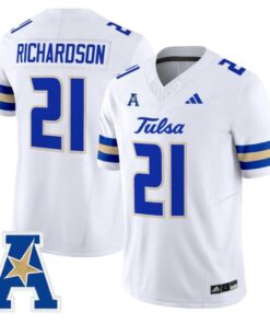 Dominic Richardson Jersey #21 Tulsa Golden Hurricane 2025 Vapor Stitched White