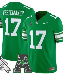 Drew Mestemaker Jersey #17 North Texas Mean Green 2025 Vapor Stitched Green