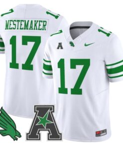 Drew Mestemaker Jersey #17 North Texas Mean Green 2025 Vapor Stitched White