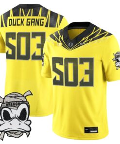 Duck Gang Jersey #503 Oregon Ducks 2025 Mummy Duck Vapor Limited Stitched 8 Duck Gang Jersey 503 Oregon Ducks 2025 Mummy Duck Vapor Stitched Yellow