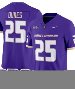 Dukes Jersey 25 James Madison Dukes 2025 Vapor Limited Stitched Purple