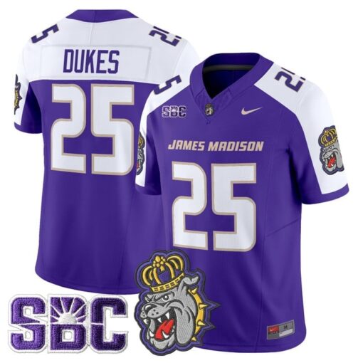 Dukes Jersey #25 James Madison Dukes 2025 Vapor Limited Stitched - Image 3