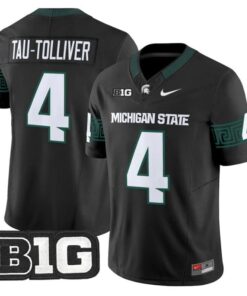 Elijah Tau-Tolliver Jersey #4 Michigan State Spartans 2025 Stitched Black