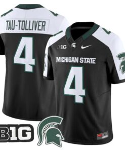 Elijah Tau-Tolliver Jersey #4 Michigan State Spartans 2025 Stitched Black Alter