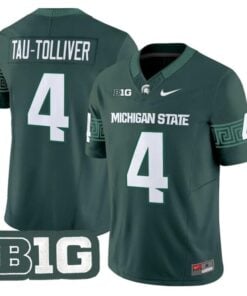 Elijah Tau-Tolliver Jersey #4 Michigan State Spartans 2025 Stitched Green
